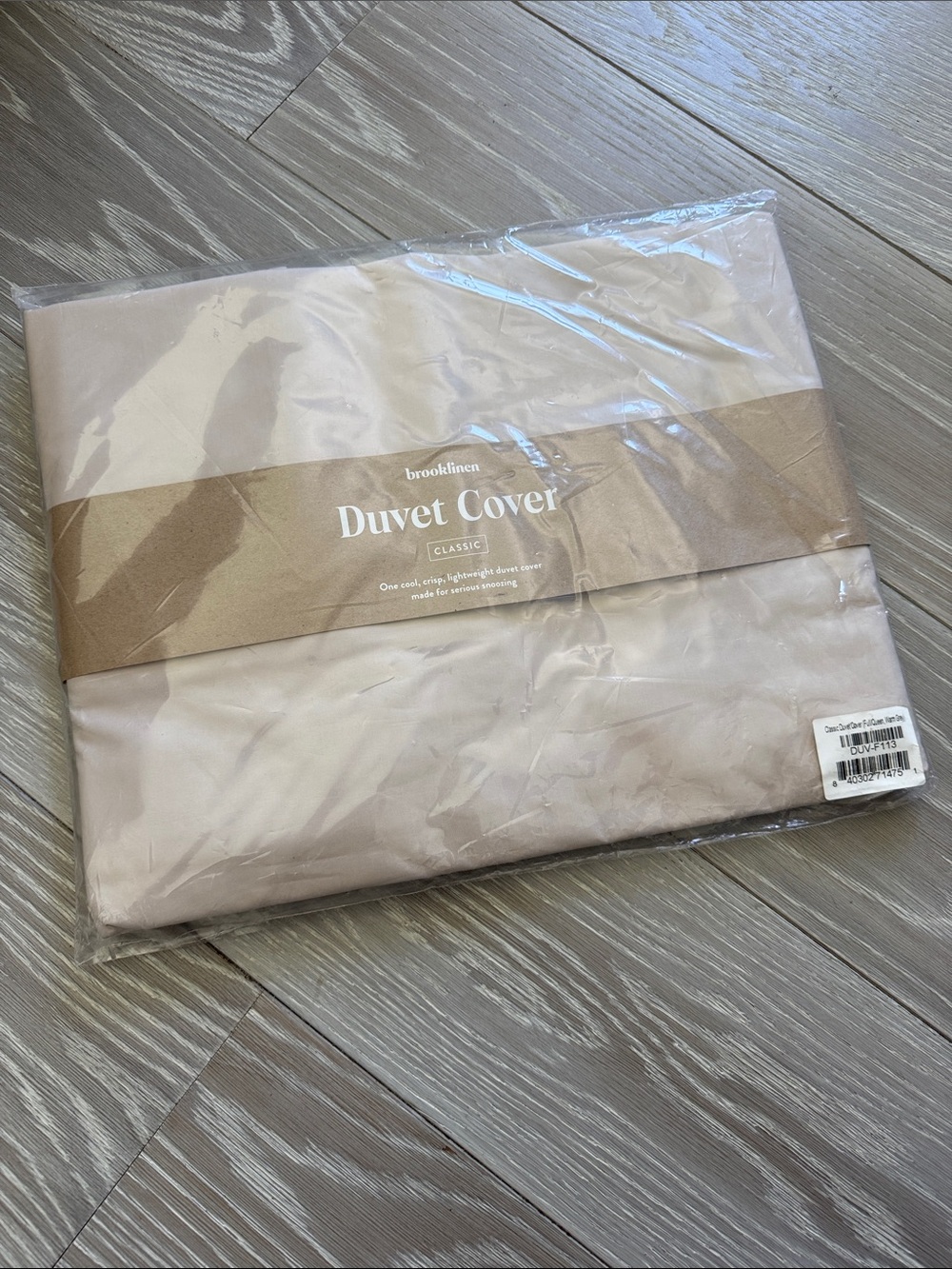 Brooklinen Classic Percale Duvet Cover in Warm/Grey